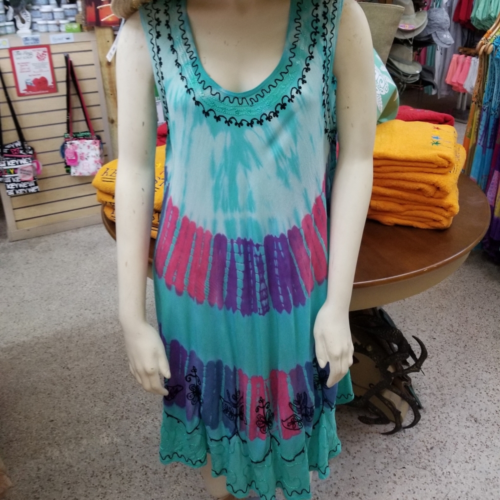 Beach umbrella Sundress tie-dye cover up